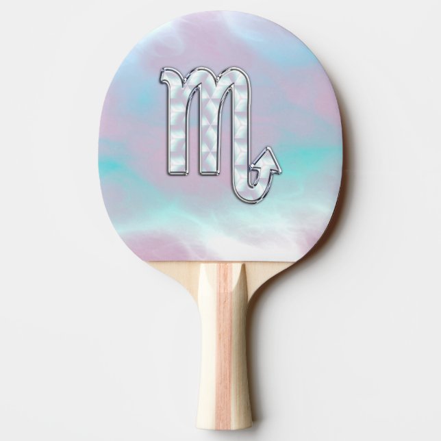 Raquette De Ping Pong Symbole Scorpio Zodiac en style perle (Dos)