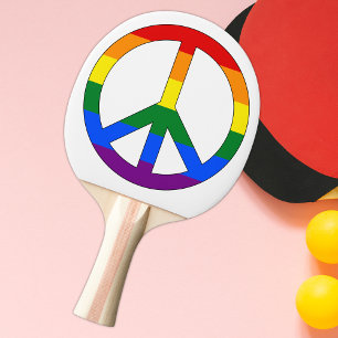 Raquette De Ping Pong SYMBOLE SYMBOLE Gay Rainbow Flag Peace