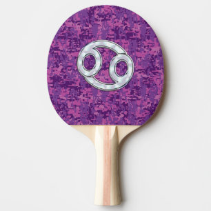 Raquette De Ping Pong Symbole Zodiaque du cancer moderne sur Camo numéri