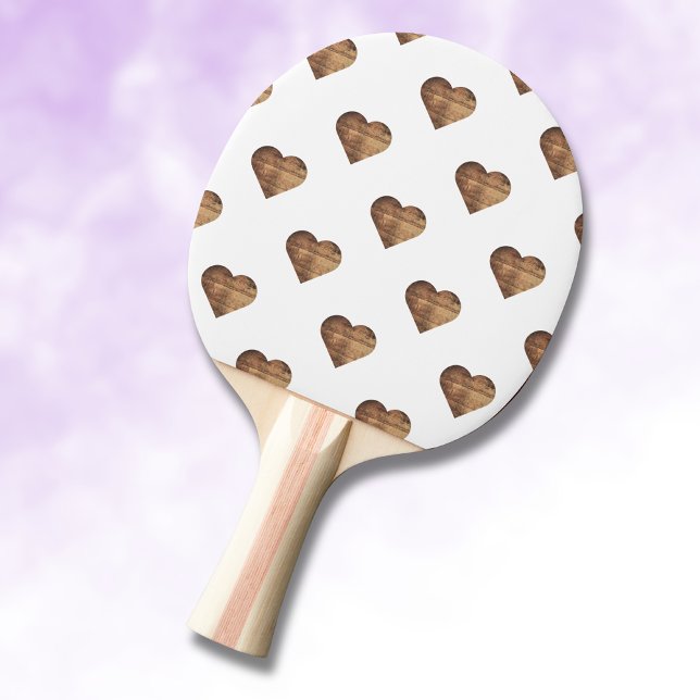 Raquette De Ping Pong Symétrique Grand coeur en bois Brown rustique (Créateur téléchargé)
