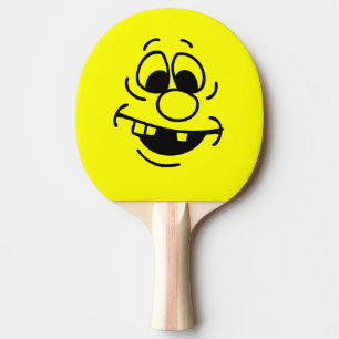 Raquette De Ping Pong Sympa Expression Visage Jaune