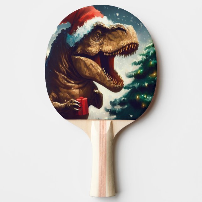 Raquette De Ping Pong T-Rex de Noël (1) (Devant)