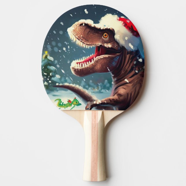 Raquette De Ping Pong T-Rex de Noël (3) (Devant)