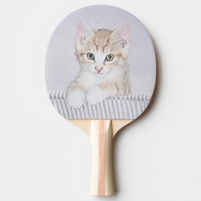 Raquette De Ping Pong Tabby Orange Kitten Peinture - Art Chat original (Devant)