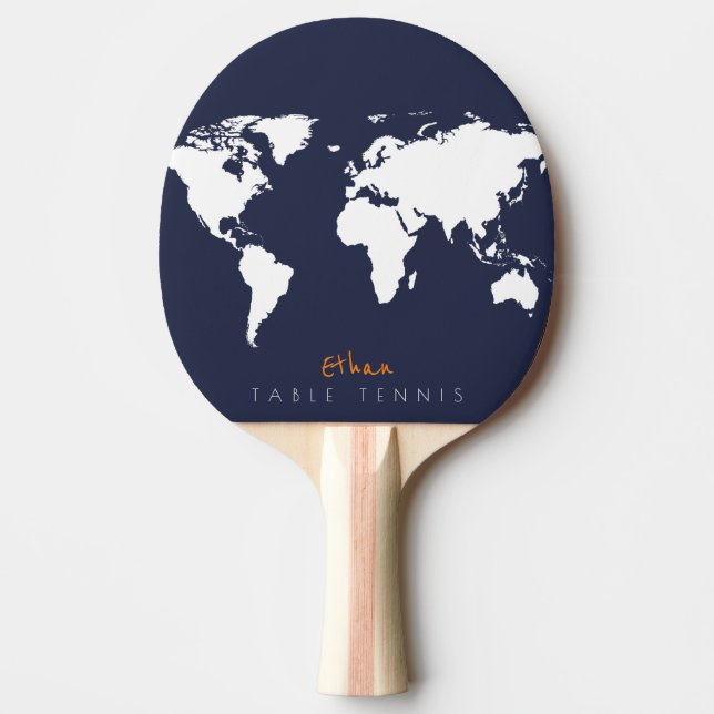 Raquette De Ping Pong Table cool bleue_paddle de tennis avec carte du mo (Devant)