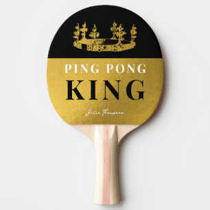 Raquette De Ping Pong Table Couronne Noir & Or Tennis King Luxe Personna