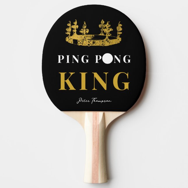 Raquette De Ping Pong Table de tennis de Couronne Noir & Or King Personn (Devant)