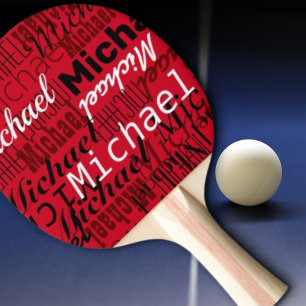 Raquette De Ping Pong table_rouge nom du joueur de tennis personnalisé