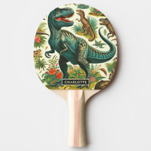 Raquette De Ping Pong Tableau Dinosaure vintage