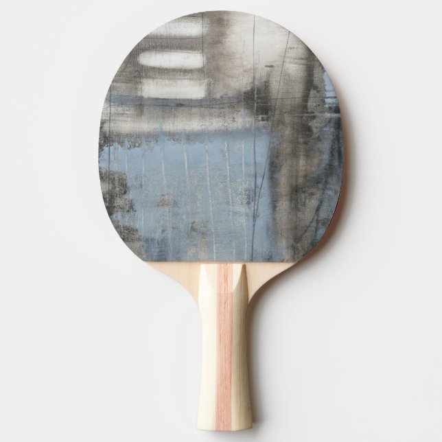 Raquette De Ping Pong Tableau gris et bleu Abstrait (Devant)