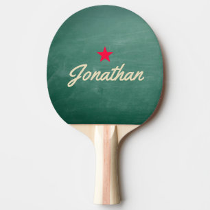 Raquette De Ping Pong Tableau Vert à Craie Étoile Vintage Signature