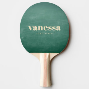 Raquette De Ping Pong Tableau Vert Minimaliste Moderne Classique Nom