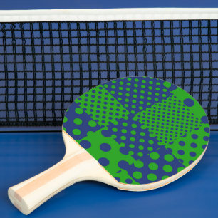 Raquette De Ping Pong Taches à pois verts bleus Patchwork