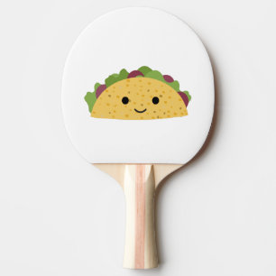 Raquette De Ping Pong Taco de sourire de Kawaii de bande dessinée