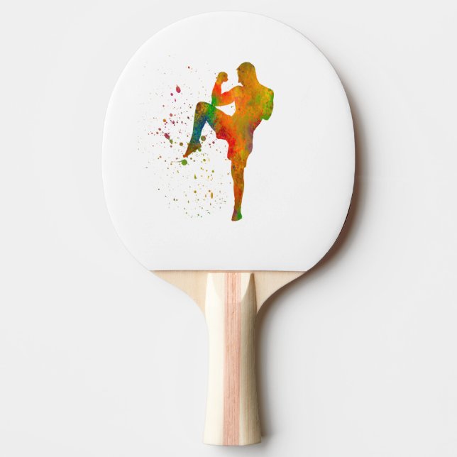 Raquette De Ping Pong Taekwondo-karate à l'aquarelle (Devant)