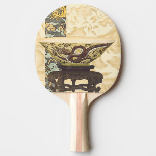 Raquette De Ping Pong Tapisserie asiatique avec la conception de cuvette