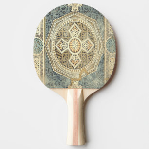 Raquette De Ping Pong Tapisserie ornementale avec design géométrique orn