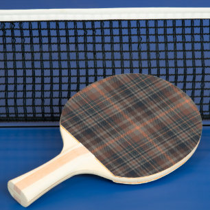 Raquette De Ping Pong Tartan Plaid de la Forêt sombre Terre