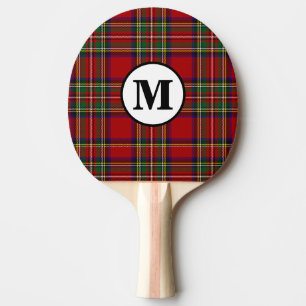 Raquette De Ping Pong Tartan Royal Stewart Plaid Clan Écossais Monogramm