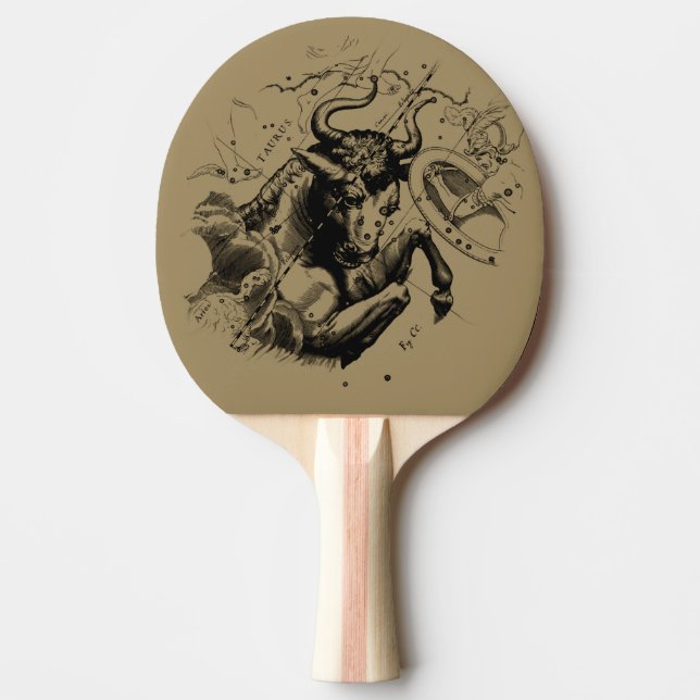 Raquette De Ping Pong Taurus Zodiac Constellation Hevelius 1690 sur Taup (Devant)