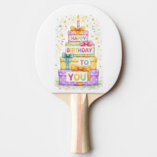 Raquette De Ping Pong Tennis de table joyeux anniversaire