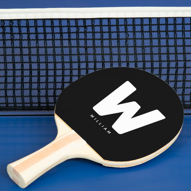 Raquette De Ping Pong Tennis de table Monogramme Personnalisé Moderne (Insitu)