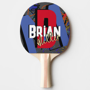 Raquette De Ping Pong Tennis de table Nom coloré Monogramme
