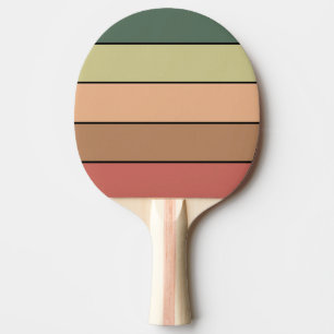 Raquette De Ping Pong Terracotta Brown Vert Noir sur papier aquarelle