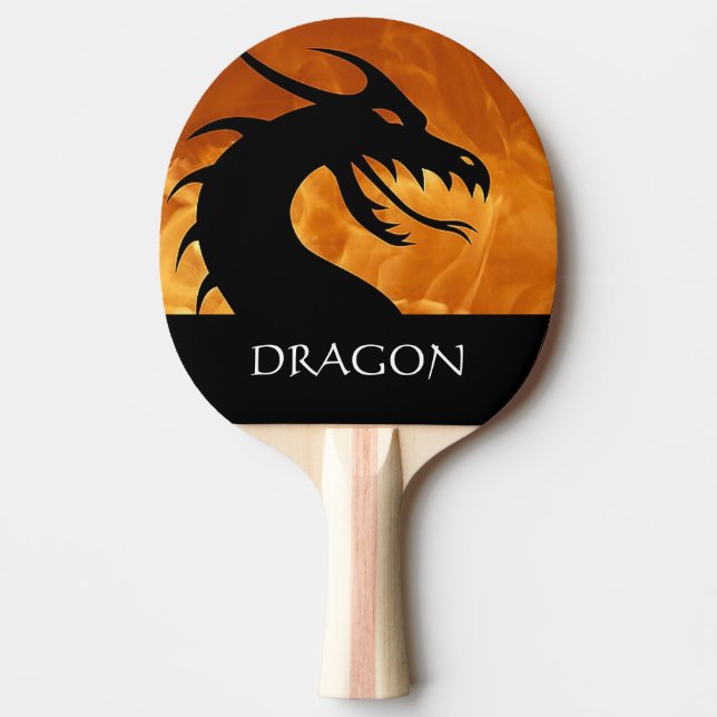 Raquette De Ping Pong Tête de dragon avec la palette de ping-pong du feu (Devant)