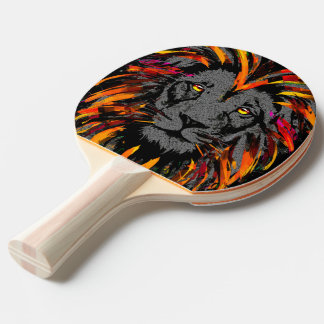 Raquette De Ping Pong Tête de lion réaliste - Pagaie de pong de ping de 