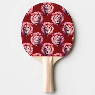 Raquette De Ping Pong Tête de lion rose bordeaux Design