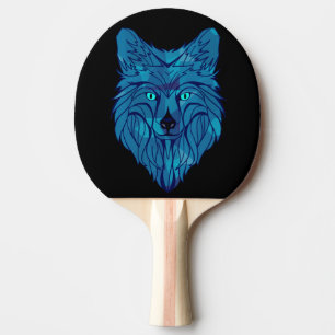 Raquette De Ping Pong Tête de loup bleu Poly