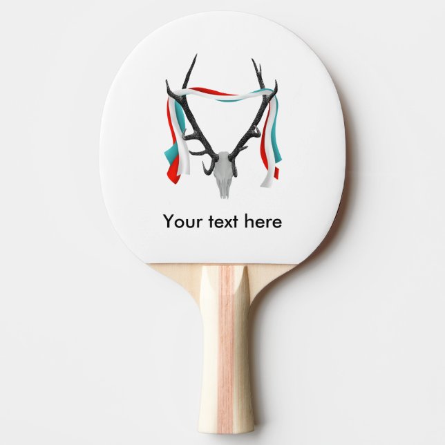 Raquette De Ping Pong Tête De Tête Avec Antlers (Devant)