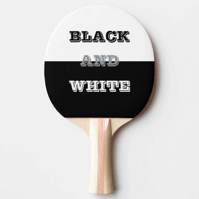 Raquette De Ping Pong Texte Blanc Gris Noir Et Couleurs Solides (Devant)