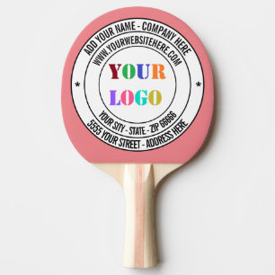 Raquette De Ping Pong Texte du logo de société marqué Paddle de ping-pon