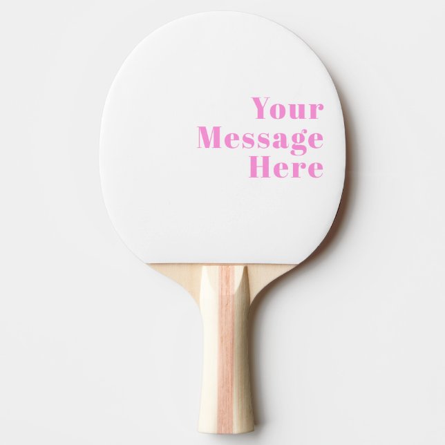 Raquette De Ping Pong Texte éditable rétro-moderne | Noir et rose (Devant)