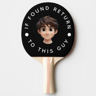 Raquette De Ping Pong Texte et nom personnalisés