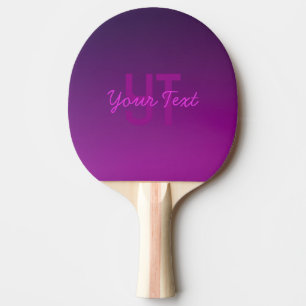 Raquette De Ping Pong Texte monogramme modifiable moderne & Ombre violet