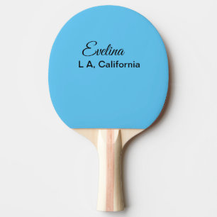 Raquette De Ping Pong Texte simple minimal ajoutez votre nom lieu ville