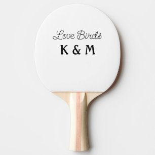 Raquette De Ping Pong texte simple minimaliste ajoutez votre nom oiseaux