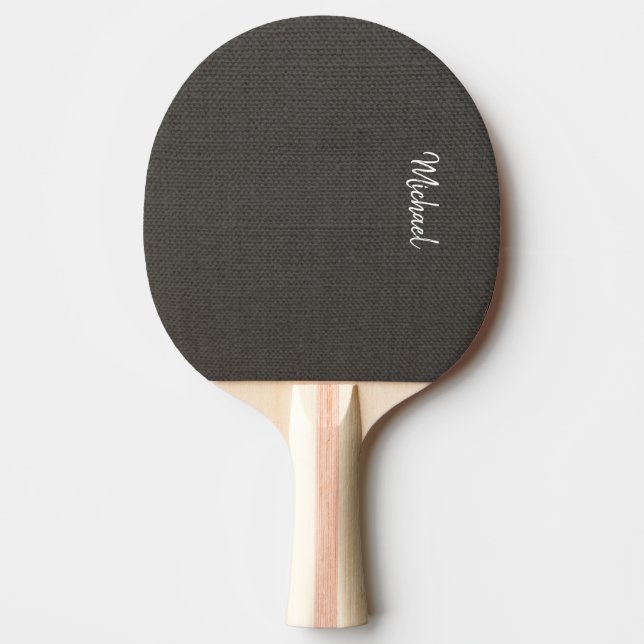 Raquette De Ping Pong Texture de toile naturelle Monogramme (Devant)