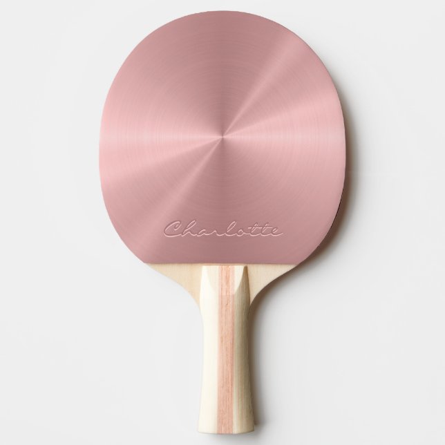 Raquette De Ping Pong Texture radiale métallique personnalisée d'or rose (Devant)
