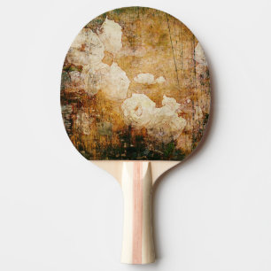 Raquette De Ping Pong texture vintage florale grunge d'arrière - plan