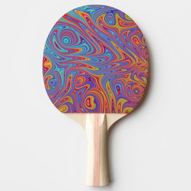 Raquette De Ping Pong textures psychodeliques (Devant)