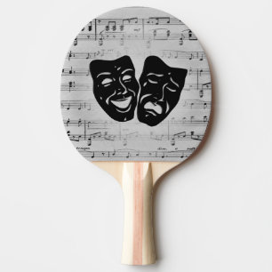Raquette De Ping Pong Théâtre et musique en argent