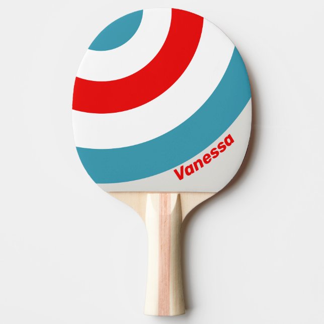 Raquette De Ping Pong Thunderbird Cercle Rayure avec Nom (Devant)