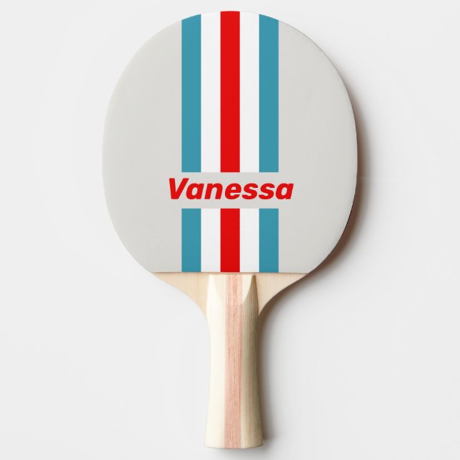 Raquette De Ping Pong Thunderbird Rayé avec Nom (Devant)