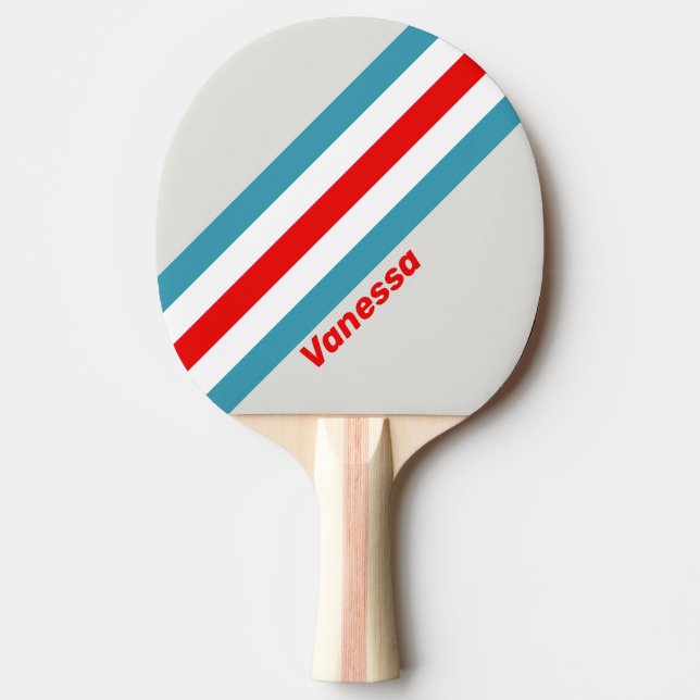 Raquette De Ping Pong Thunderbird Rayé avec Nom (Devant)