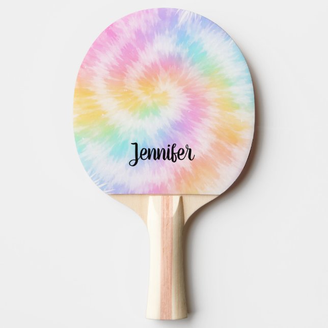 Raquette De Ping Pong Tie-Dye Rose Pâle Girly Chic                     (Devant)