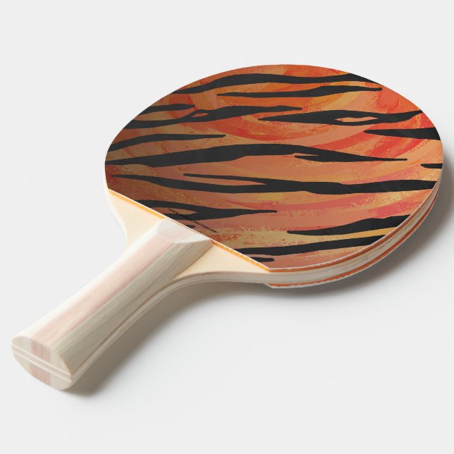 Raquette De Ping Pong Tiger chaud orange et noir (Devant Angle)